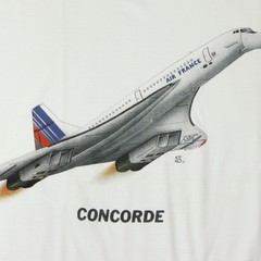 Vintage Concorde Air France Plane Flight Graphic T-Shirt Size M
