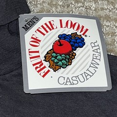 Vintage Fruit Of The Loom Turtle Neck T Shirt Mens 2XL USA Made Blank Gray XL