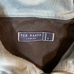 Ted Baker T Shirt Mens Medium Blue High Neck Zip Collar Pocket Summer Holiday