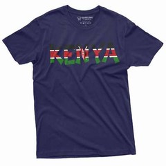 Men’s Kenya T-shirt Jamhuri ya Kenya Kenyan Flag coat of arms country tee