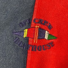 Ivy Crew Boathouse Colorblock Shirt Mens Large Vintage 90s Nautical Navy Red