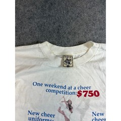 VINTAGE 90s Cheerleader Priceless T Shirt Mens White Graphic Tee USA Medium