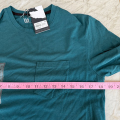 VRST men’s essential pocket blue green cotton stretch shirt size S NWT