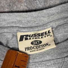 Russell Athletic T-Shirt Mens 2XL Gray Pro Cotton big Heavyweight Tee