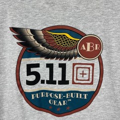 5.11 Tactical Mens XL Gray Purpose Built Gear Graphic T-Shirt Short Sleeve