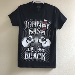 Johnny Cash The Man In Black Men’s Black Crewneck Graphic T-shirt Sz S Chest 35″