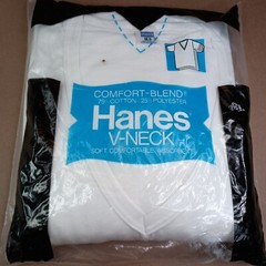 Hanes Vintage Comfort Blend T-Shirts V Neck Men’s M Undershirt NOS 1984 Made USA