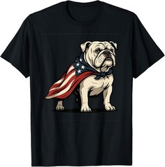 Patriotic Bulldog 4th Of July Funny Dog Lover Flag Independence Day Unisex Tee