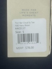 Faherty T-Shirt Men’s S Navy Cloud PIMA Cotton Short Sleeve Crew Pool Bar NEW