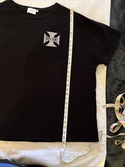 Rhude Cross Men’s Black 2XL Twill Cotton Graphic Logo T-Shirt Size XXL ￼