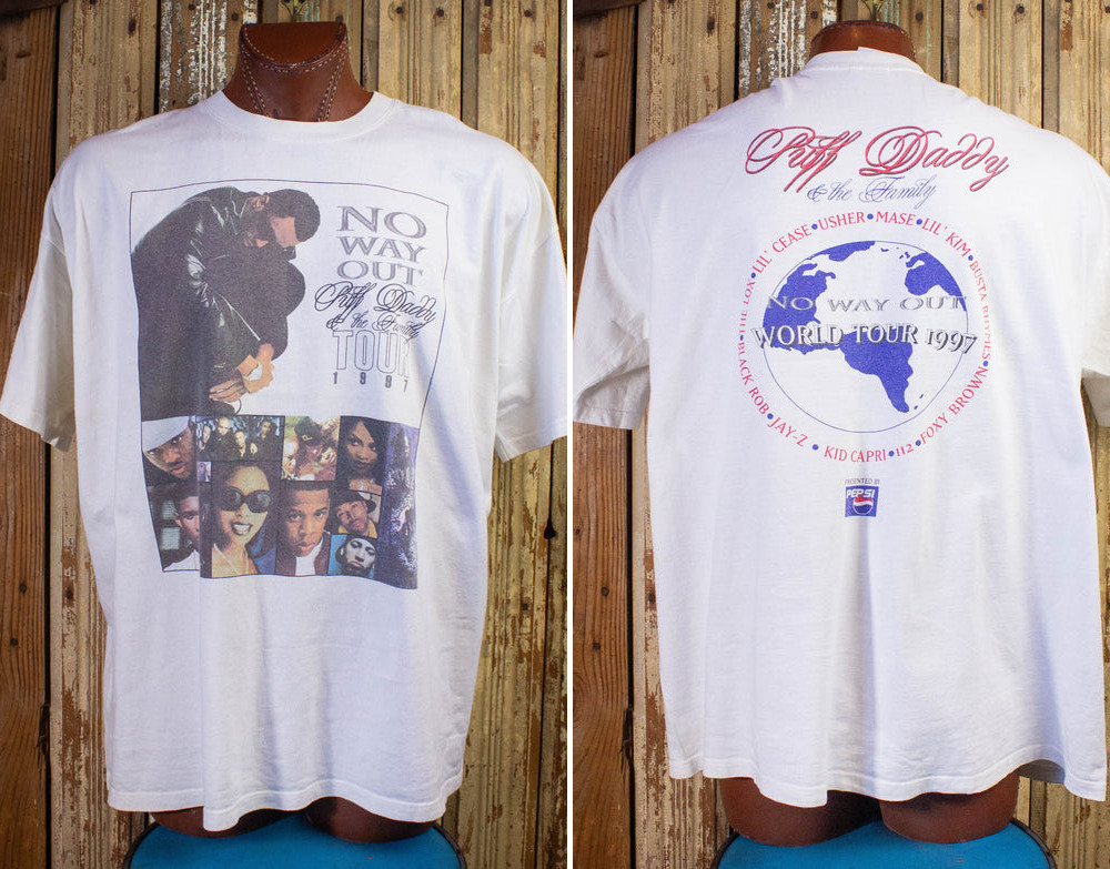 Vintage Puff Daddy No Way Out Tour Rap Tee 1997 White