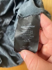 Saint Laurent Paris T-Shirt Navy Blue Oversized Cotton Size Small