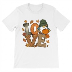 Fall Gnome Pumpkin Plaid Thanksgiving Autumn T-shirt For Men Women