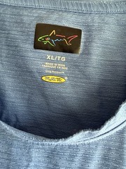 Greg Norman Play Dry Shirt XL Blue Shark Logo Performance Golf Athletic Tee
