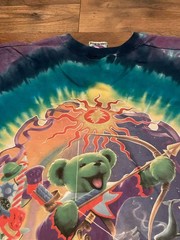 Vintage 90s Grateful Dead Shirt St. Saint Stephen Bear Tie Dye Hippie Band Tee