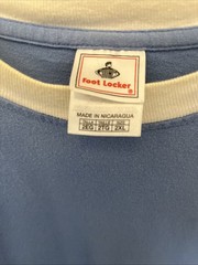 Vintage Foot Locker 2XL Blue Shirt Cotton Raglan Contrast Collar Y2K Streetwear