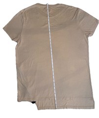 ASOS Men’s Beige Solid Crew Neck Short Sleeve T-Shirt w/ Zipper Accent L