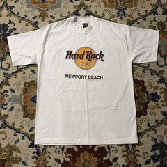 Vintage Hard Rock Cafe Newport Beach Shirt Mens XL White Made USA Giant 90s