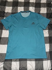 Mens Adidas T-Shirt Ultimate Tee Climate Blue LARGE running Exercise Casual