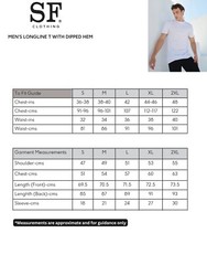 Mens Longline T Shirt with Dipped Hem Casual Short Sleeve Round Neck Cotton Tee