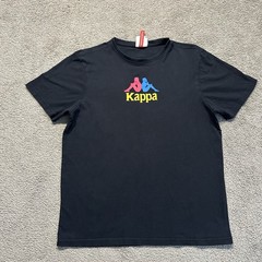 Kappa Authentic Estessi Tee Shirt Men Medium Black Big Logo On Back Regular Fit