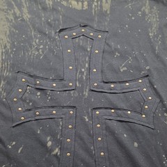 Affliction Book Of The Dead Men’s Large Black Studded Cross Skull Tee