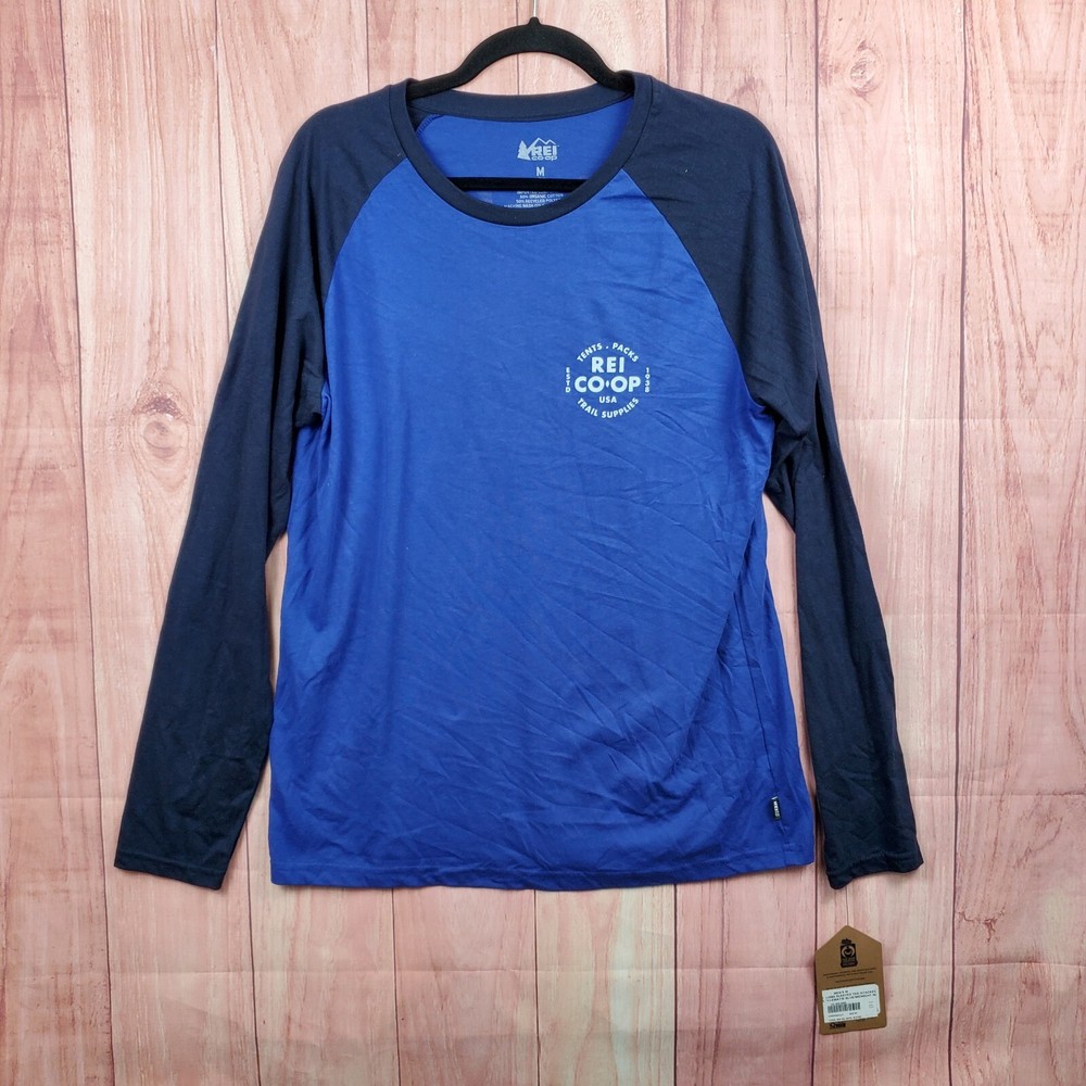 REI Co-Op Mens Long Sleeve Shirt Sz Small Pruple Stacked Tee NEW NWT
