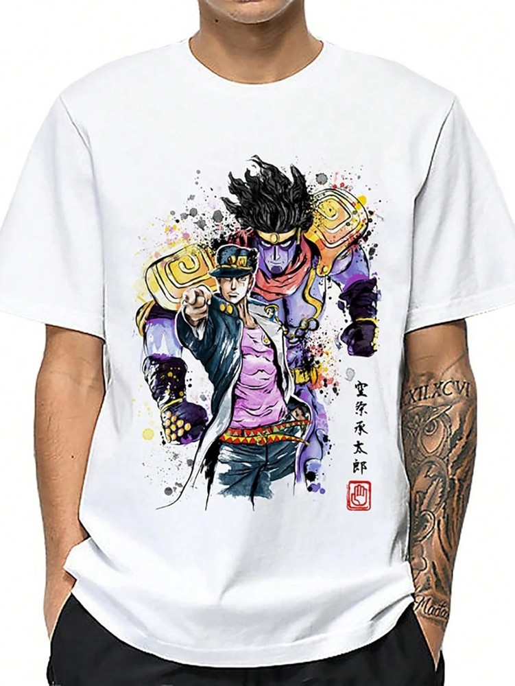 Kujo Jotaro Kurzarm Top Itadori Yuji T-shirt Anime Unisex 3