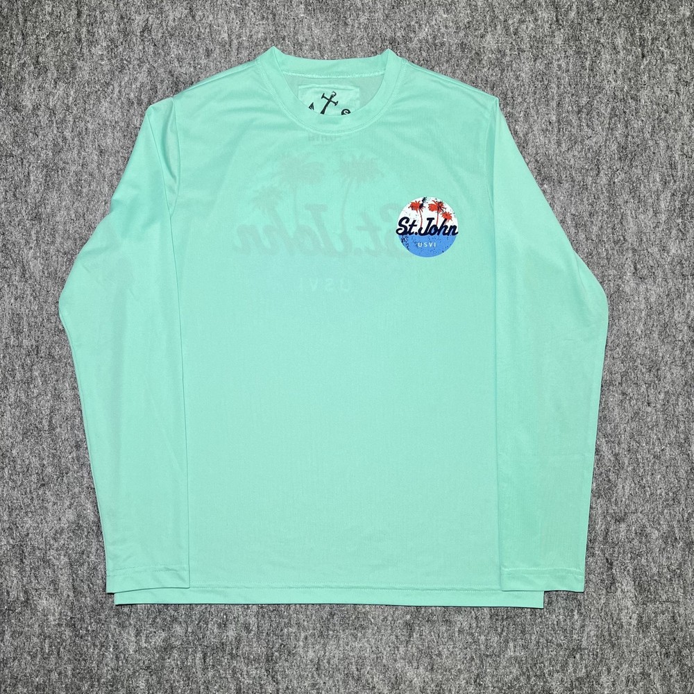 HIHO Performance Long Sleeve Shirt S Teal St.John US VII Graphic Made in Peru
