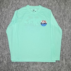 HIHO Performance Long Sleeve Shirt S Teal St.John US VII Graphic Made in Peru