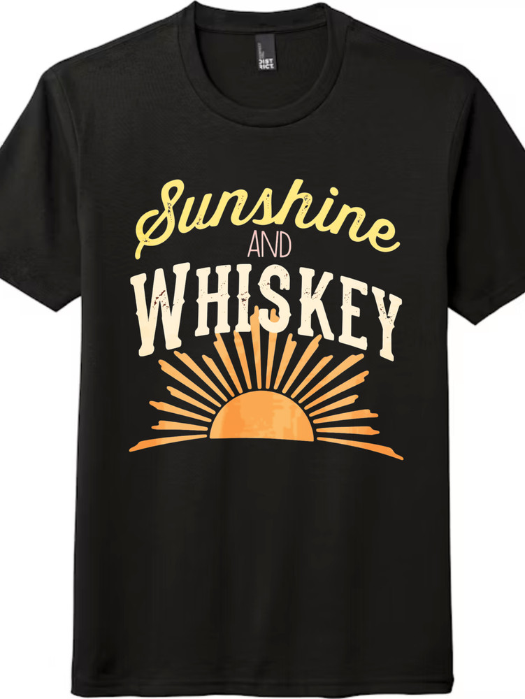 Vintage Sunshine and Whiskey T-Shirt, Casual Unisex Top for Weekend & Travel