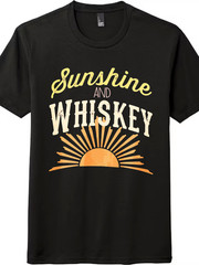 Vintage Sunshine and Whiskey T-Shirt, Casual Unisex Top for Weekend & Travel