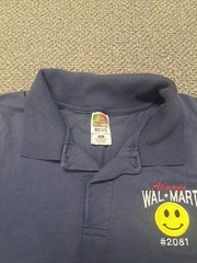 Vintage Walmart Polo Shirt Always #2081 Smiley Face Clearwater Florida