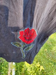 Guns N’ Roses Swag Brand Burnout Tee – Embroidered Rose Detail Size XL