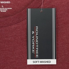 Roundtree & Yorke Men’s Short-Sleeve Shirt L Red Crew Soft-Washed NWT