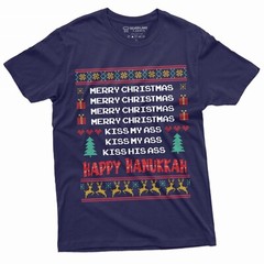 Men’s Holiday Funny Shirt Merry Christmas Happy Hanukkah T-shirt classic movie T