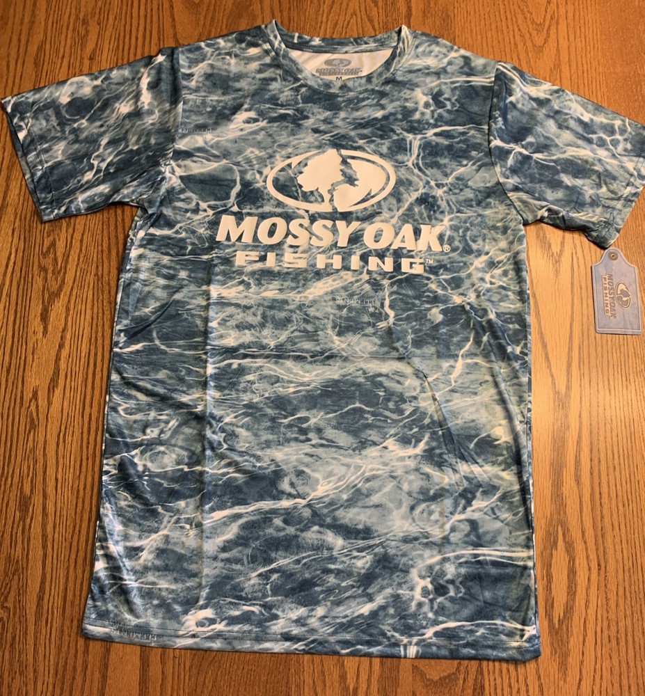 MOSSY OAK FISHING Elements Agua Mens Blue S/S T-SHIRT M L XL NWT
