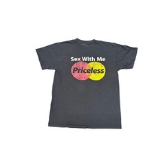 spenser Sex With Me Priceless Parody T shirt mens size L Black cotton Y2K