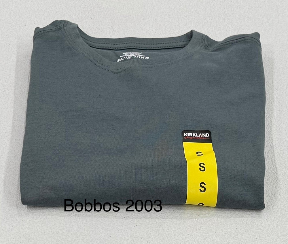 Kirkland Signature Men’s Pima Cotton Slub Tee, Dusty Blue, Size S