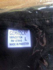 Gemrock Short Sleeve Plain Black V T-shirt SunWear Fashion Large 100% Cotton