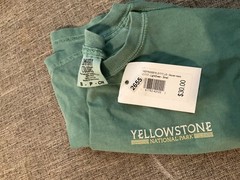 Comfort Colors Men’s Yellowstone National Park T-shirt S Green Geyser Views Tee