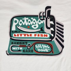 Patagonia Shirt Mens Small Undyed Natural Aquatic Action Little Fish Organic Tee