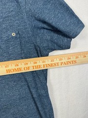 Paperdenim & Cloth Men’s Blue Henley Cotton Blend T-Shirt Short Sleeve M