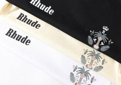 RHUDE Men Coconut Tree High Quality Leisure Cotton Short Sleeve T-Shirt M-2XL