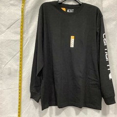 Carhartt Mens TK0231 Black Loose Fit Long Sleeves Logo Graphic T Shirt Size XL