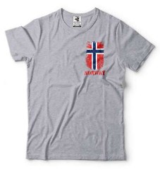 Mens Norway Pocket T-shirt Norway Patriotic Flag Shirt Norway National Shirt