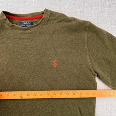 Polo Ralph Lauren Waffle Knit Thermal Shirt Men Large Olive Cotton Preppy Y2K