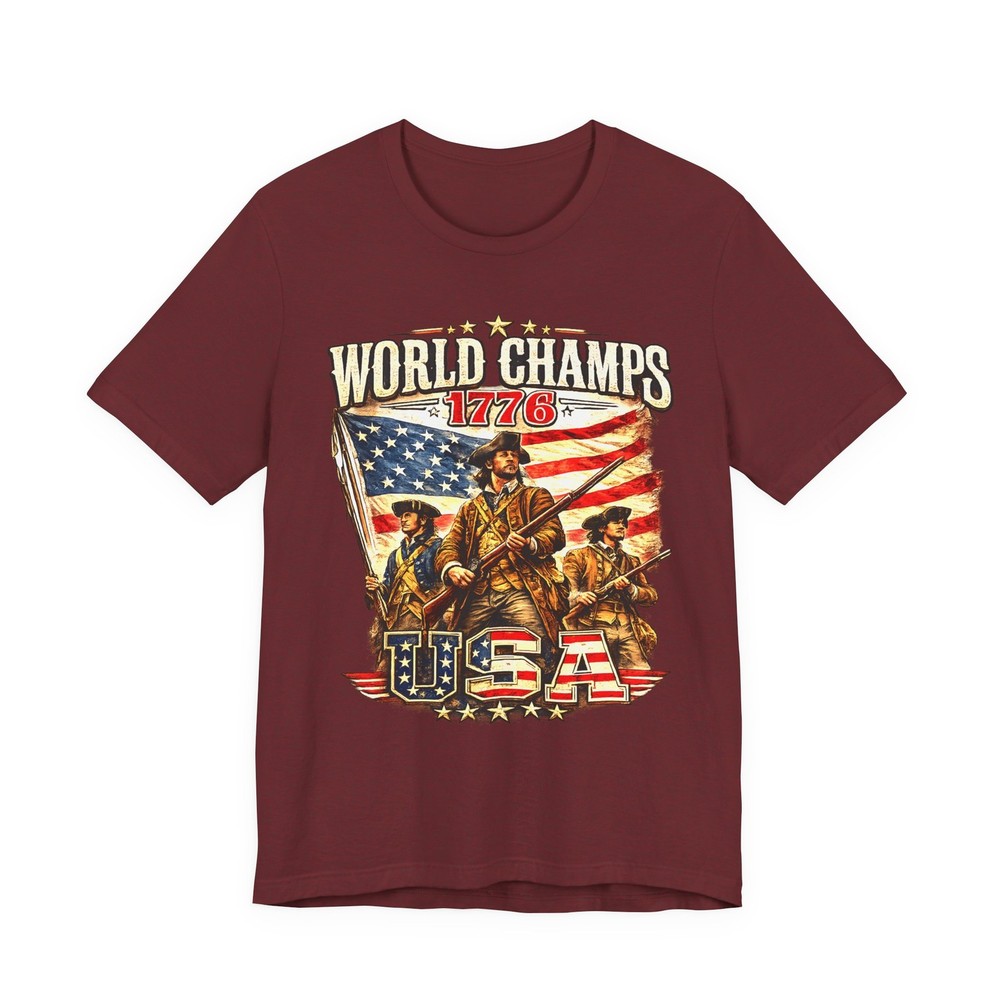 World Champs 1776 USA soldiers graphic Tee | American flag patriotic shirt