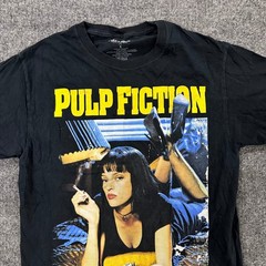 Pulp Fiction T-Shirt Mens Size S Black Mia Wallace Movie Graphic Cotton Tee