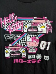 Sanrio Hello Kitty Tokyo Speed Racer 01 Black Hybrid T-Shirt Adult Unisex XL NWT